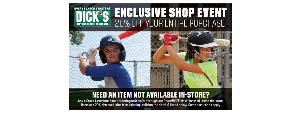 Click for Dick's Coupon Valid 3/17-3/20