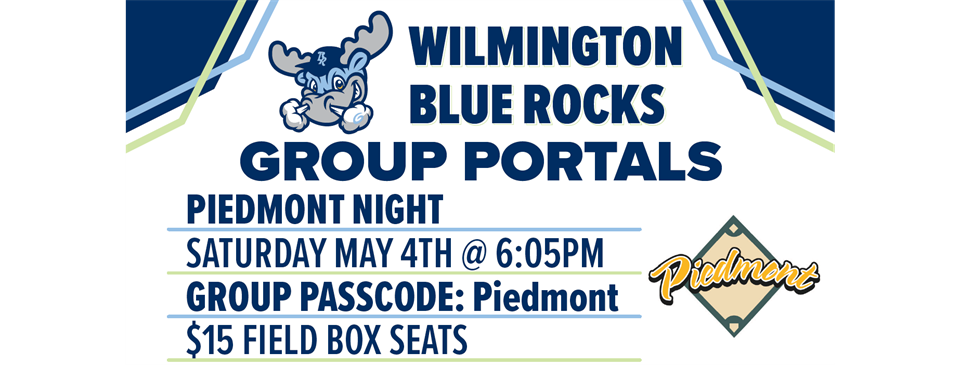 Click to Purchase Tickets for Piedmont Night at the Blue Rocks